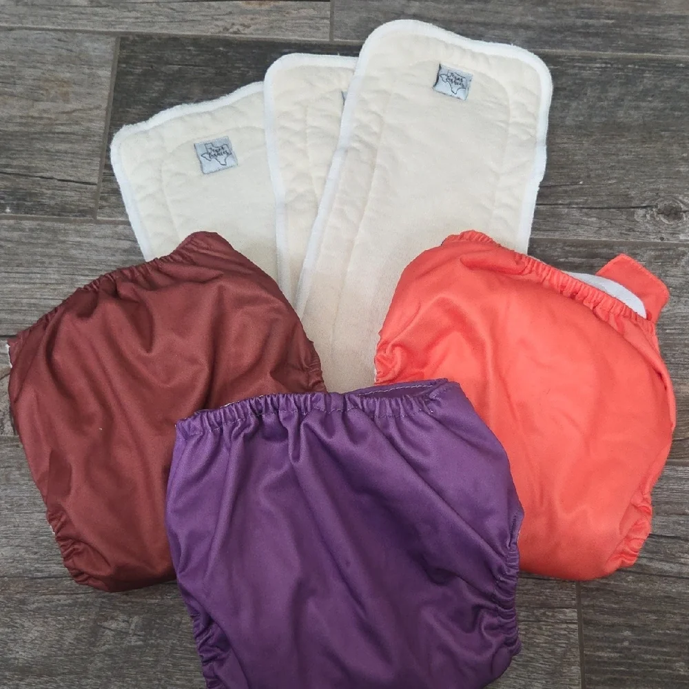 Texas Tushies Vibrant Solids Flex Fit Pocket Cloth Diapers (NWOT)